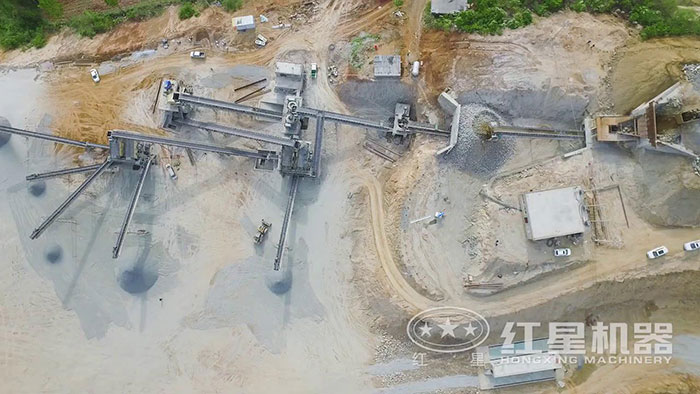 南阳桐柏砂石场鸟瞰图 南阳桐柏砂石场鸟瞰图