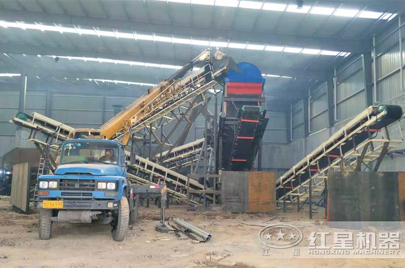 移动式建筑垃圾处理生产线现场 移动式建筑垃圾处理生产线现场