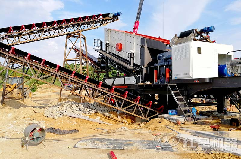 轮胎式砂石生产线现场实拍 轮胎式砂石生产线现场实拍
