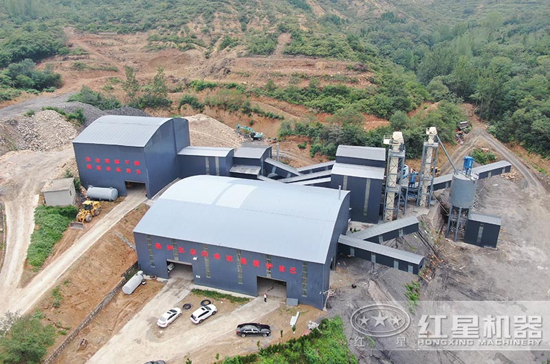 红星客户环保石粉生产外部航拍图 红星客户环保石粉生产外部航拍图
