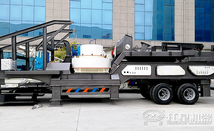 轮胎移动鹅卵石制沙机设备实景 轮胎移动鹅卵石制沙机设备实景