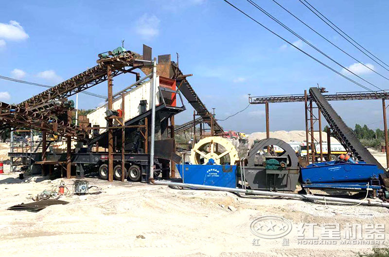 移动式鹅卵石制砂机现场 移动式鹅卵石制砂机现场