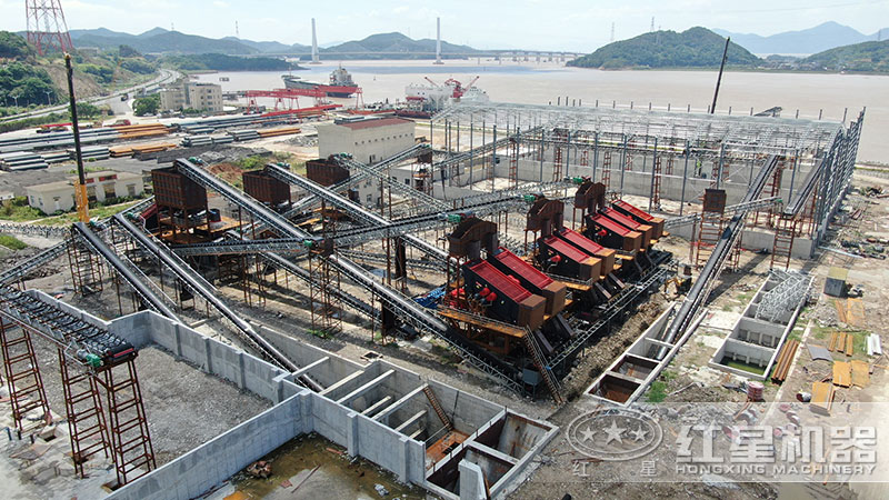 河卵石制砂生产线实拍 河卵石制砂生产线实拍