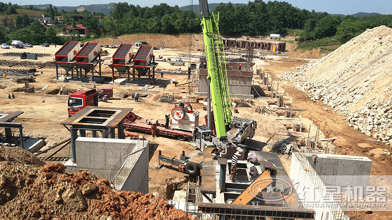 石料厂成套设备客户安装现场 石料厂成套设备客户安装现场
